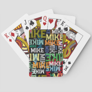 Wiederholen Sie Ihren Namen Cool Typografie Muster Spielkarten