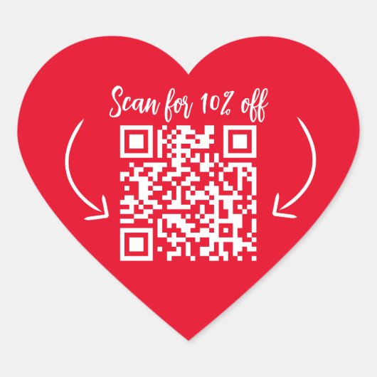 Wiederholen Sie Kundenbindungs-Marketing QR-Code r Herz-Aufkleber (Vorderseite)