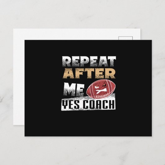 Wiederholen Sie nach mir Ja Coach | Fußballliebhab Postkarte (Vorne/Hinten)