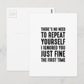 Wiederholen Sie sich Postkarte (Vorne/Hinten)