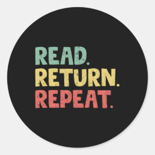 Wiederholen von Bibliotheksbibliotheken lesen Runder Aufkleber