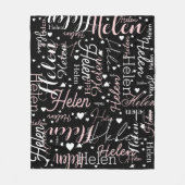 Wiederholen von Namen und Herz über das gesamte Sc Fleecedecke (Vorderseite)