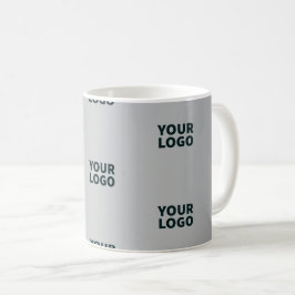 Wiederholende Logos auf grauem Farbverlauf (editie Kaffeetasse