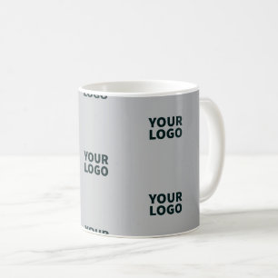 Wiederholende Logos auf grauem Farbverlauf (editie Kaffeetasse