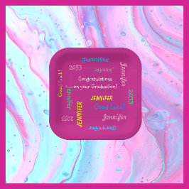 Wiederholende Namen von Graduierungsparteien FUN H Pappteller