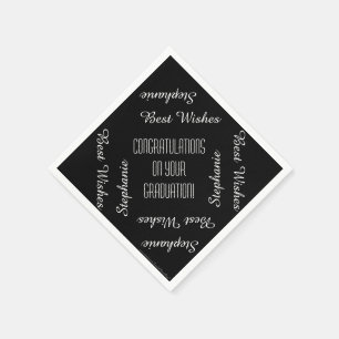 Wiederholende Namen von schwarzen und weißen Grad Serviette