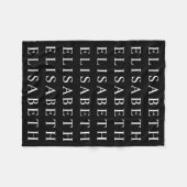 Wiederholendes Namens- oder Wortmuster Schwarz & W Fleecedecke (Vorderseite (Horizontal))