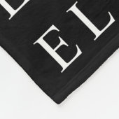 Wiederholendes Namens- oder Wortmuster Schwarz & W Fleecedecke (Ecke)