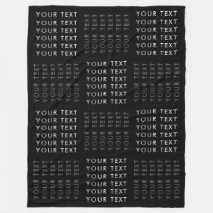 Wiederholendes Textmuster Schwarz Grau & Weiß Fleecedecke