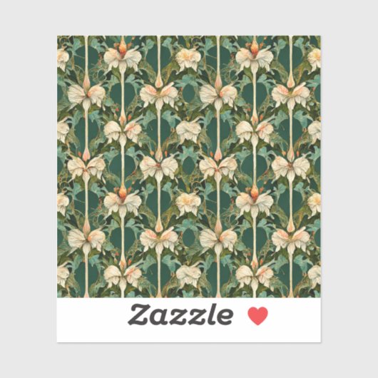 Wiederholte botanische Muster Aufkleber (Blatt)