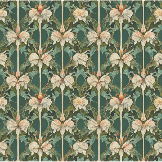 Wiederholte botanische Muster Aufkleber (Vorderseite)