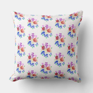 Wiederholte farbenfrohe Rainy Blume Bouquet Kissen
