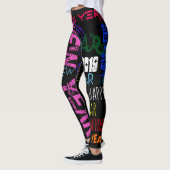 Wiederholte glückliche Neujahrs-Pop-Farben WL Leggings (Links)