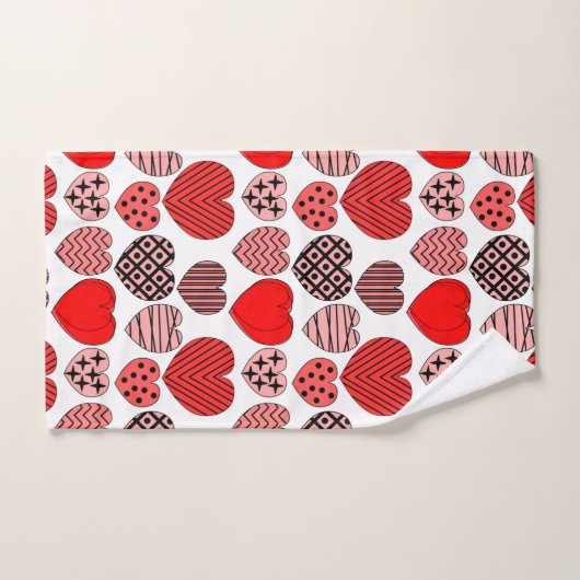 Wiederholte Herzen Badhandtuch Set (Handtuch)