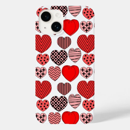 Wiederholte Herzen Case-Mate iPhone Hülle (Rückseite)