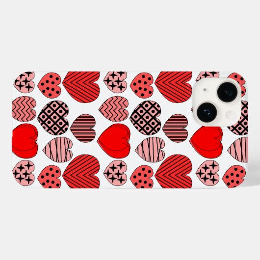 Wiederholte Herzen Case-Mate iPhone Hülle (Rückseite (Horizontal))