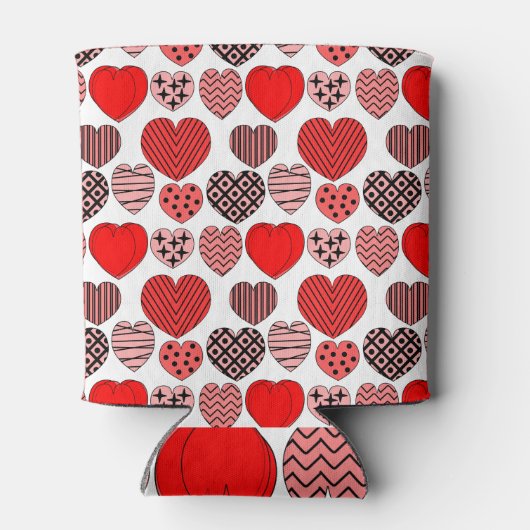 Wiederholte Herzen Dosenkühler (Rückseite)