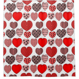 Wiederholte Herzen Duschvorhang