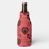 Wiederholte Herzen Flaschenkühler (Flaschenvorderseite)