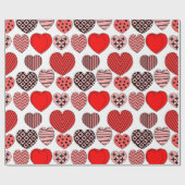 Wiederholte Herzen Geschenkpapier (Flach)