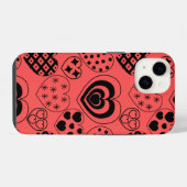 Wiederholte Herzen iPhone Hülle (Rückseite (Horizontal))