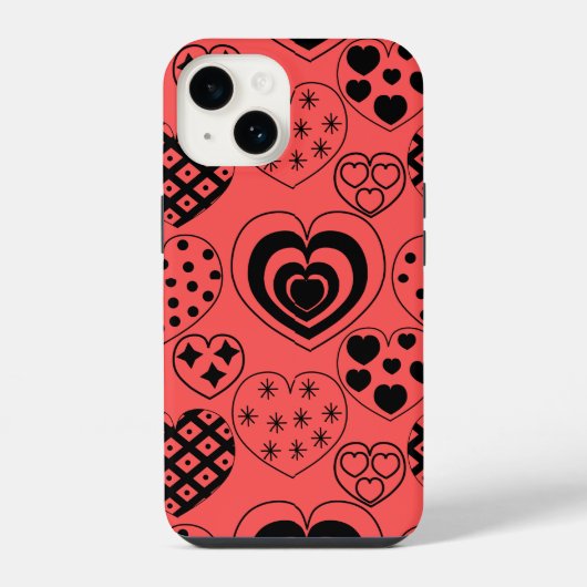 Wiederholte Herzen iPhone Hülle (Rückseite)