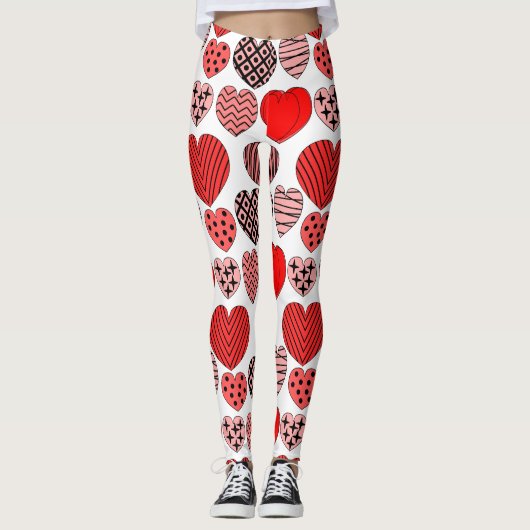 Wiederholte Herzen Leggings (Vorderseite)