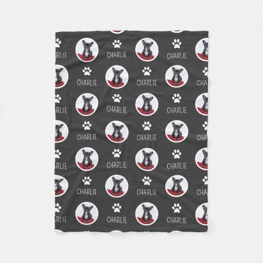 Wiederholte Hunde Katzen Name und Foto Fleece Blan (Vorderseite)