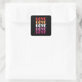 Wiederholte Liebe LGBTQ Lesbenischer Stolz Quadratischer Aufkleber (Tasche)
