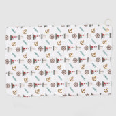 Wiederholte Musterfarbe für Segeln auf Weiß Golfhandtuch (Horizontal)