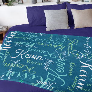 Wiederholte Namen für dunkelblau Fleecedecke