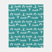 Wiederholte Namen Gymnastik Aquamarin Fleece Blank (Vorderseite)