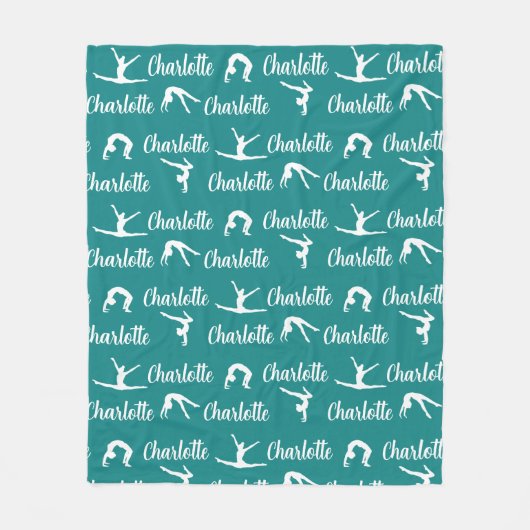 Wiederholte Namen Gymnastik Aquamarin Fleece Blank (Vorderseite)