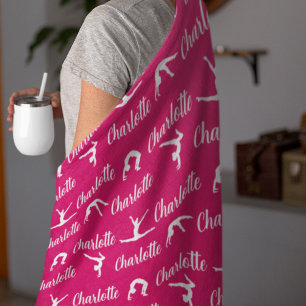 Wiederholte Namen Gymnastik Hot Pink Fleece Blanke