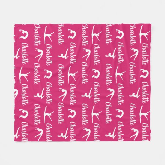 Wiederholte Namen Gymnastik Hot Pink Fleece Blanke (Vorderseite (Horizontal))