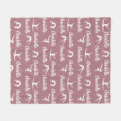 Wiederholte Namen Gymnastik Lila Fleece Blanket (Vorderseite (Horizontal))