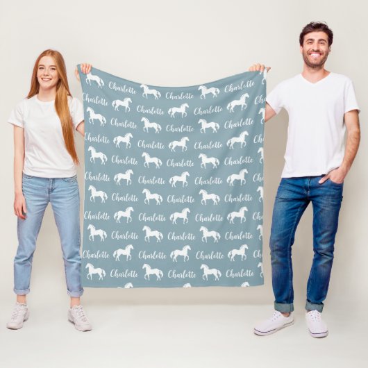 Wiederholte Namen Pferd Blue Simple Fleece Blanket (Beispiel)