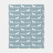 Wiederholte Namen Pferd Blue Simple Fleece Blanket (Vorderseite)