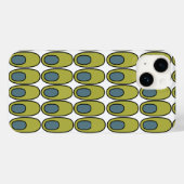 Wiederholte Olive Green und Grauovale Case-Mate iPhone Hülle (Rückseite (Horizontal))