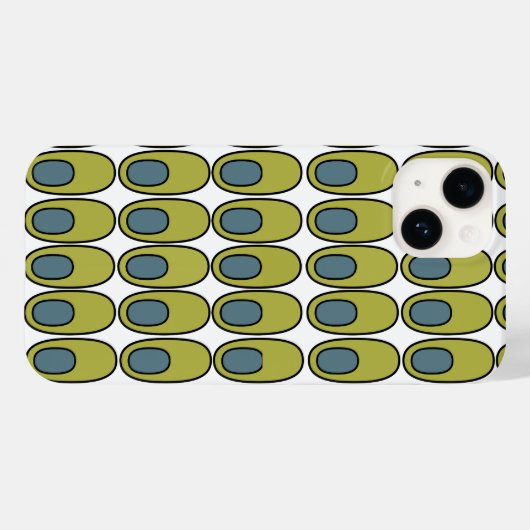 Wiederholte Olive Green und Grauovale Case-Mate iPhone Hülle (Rückseite (Horizontal))