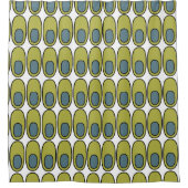Wiederholte Olive Green und Grauovale Duschvorhang (Vorderseite)