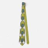 Wiederholte Olive Green und Grauovale Krawatte (Vorderseite)