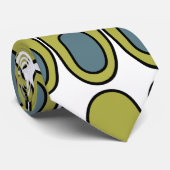 Wiederholte Olive Green und Grauovale Krawatte (Gerollt)