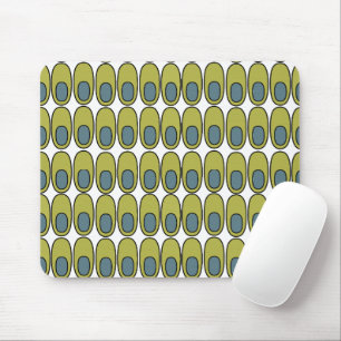 Wiederholte Olive Green und Grauovale Mousepad