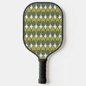 Wiederholte Olive Green und Grauovale Pickleball Schläger (Rückseite)