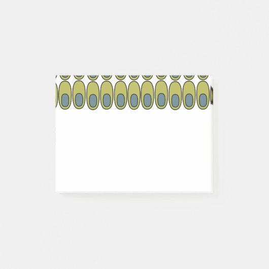 Wiederholte Olive Green und Grauovale Post-it Klebezettel (Vorderseite)