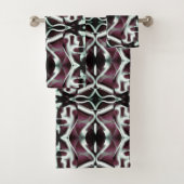 Wiederholte opake Rot- und Gradientenkurven Badhandtuch Set (Insitu)