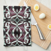 Wiederholte opake Rot- und Gradientenkurven Geschirrtuch (Viertel Falte)