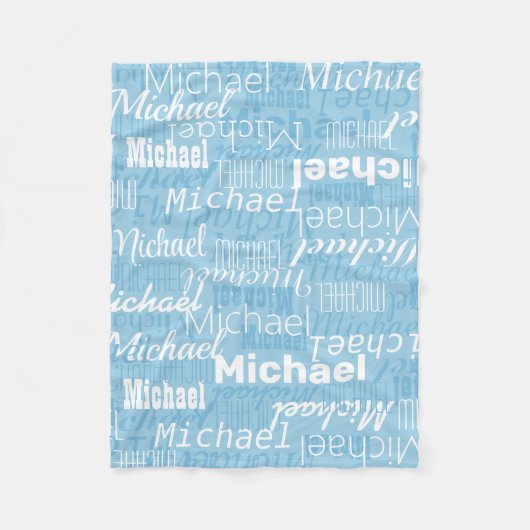 Wiederholte Personalisierte Namen Fleecedecke (Vorderseite)