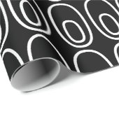 Wiederholte schwarze Ovale Geschenkpapier (Rolleneckpunkt)